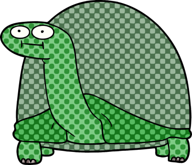 Bir insan tarafından çizilmiş karikatür kaplumbağası.