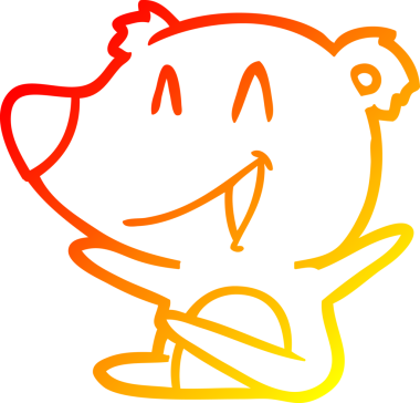 Bir insan tarafından çizilmiş gülen ayı karikatürü.