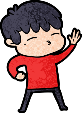 Bir insan tarafından çizilmiş meraklı bir çocuk.