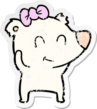 Bir insan tarafından çizilmiş dişi kutup ayısı karikatürü.