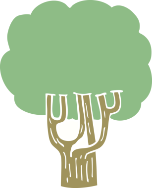 Bir insan tarafından çizilmiş karalama ağacı.