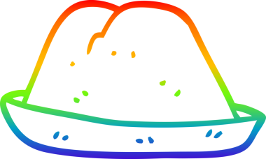 bir insan tarafından çizilmiş bir çizgi film şapkasının gradyan çizimi