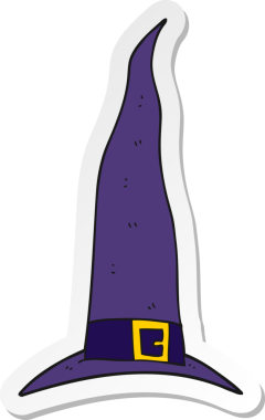 Bir insan tarafından çizilmiş bir çizgi roman cadısının şapkası.