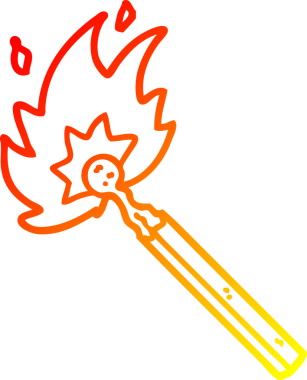 Bir insan tarafından çizilmiş bir çizgi filmin sıcak gradyan çizimi