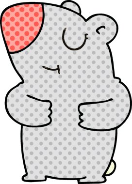 Bir insan tarafından çizilmiş tuhaf çizgi film ayısı.