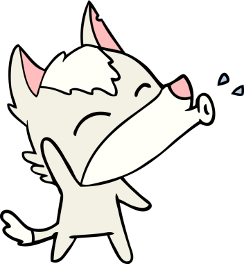 Bir insan tarafından çizilmiş uluyan kurt çizgi filmi.