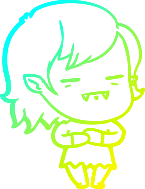 Bir insan tarafından çizilmiş bir ölümsüz vampir kız çizgi filmi.