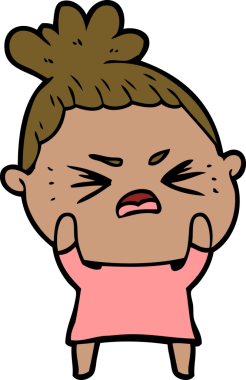 Bir insan tarafından çizilmiş kızgın bir kadın.