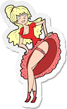 Bir insan tarafından çizilmiş bir flamenko dansçısının çıkartması.