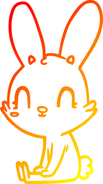 Bir insan tarafından çizilmiş sevimli bir tavşanın sıcak çizgi çizimi