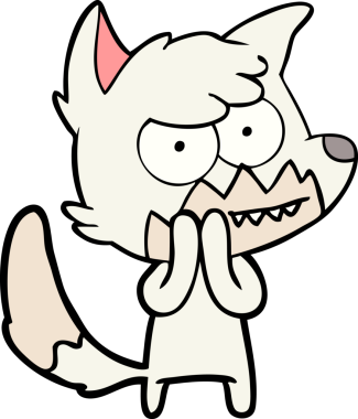 Bir insan tarafından çizilmiş sırıtan tilki çizgi filmi.