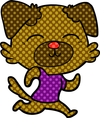 Bir insan tarafından çizilmiş çizgi film köpeği.