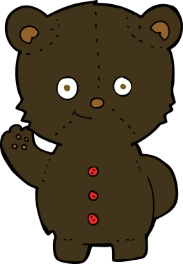 bir insan tarafından çizilmiş siyah ayı yavrusu.