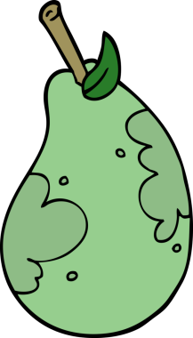 Bir insan tarafından çizilmiş taze armut.