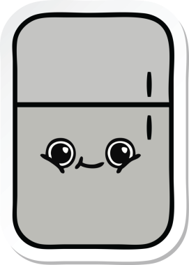 Bir insan tarafından çizilmiş şirin bir buzdolabı etiketi.