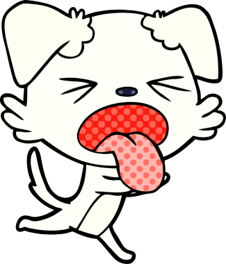 Bir insan tarafından çizilmiş nefes nefese bir köpek.