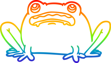 gökkuşağı gradyan çizgi çizimi bir insan tarafından çizilmiş bir kurbağa çizgi