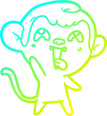 Bir insan tarafından çizilmiş çılgın bir çizgi film maymunu çizimi