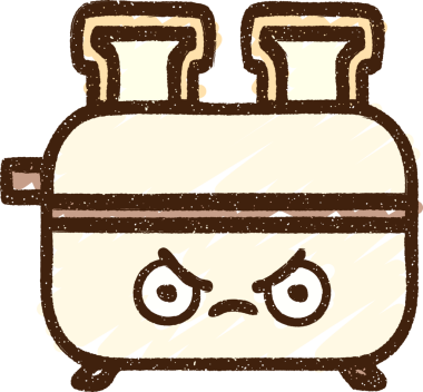 Bir insan tarafından çizilmiş kızgın tost makinesi tebeşiri.