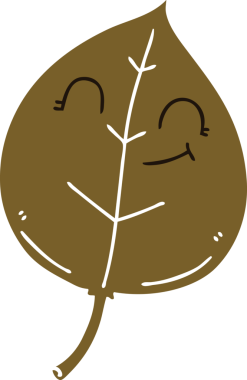 Bir insan tarafından çizilmiş garip çizgi film mutlu yaprak.