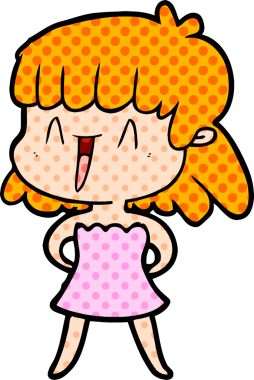 Bir insan tarafından çizilmiş karikatür kadın.