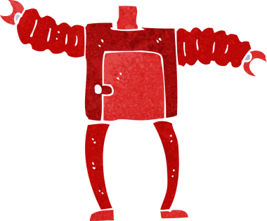 karikatür robot vücudu (bir insan tarafından çizilmiş ve eşleştirilmiş karikatürler)