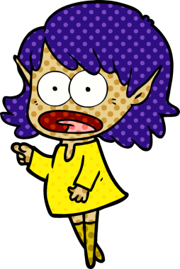 Bir insan tarafından çizilen elf kızı şok etti.