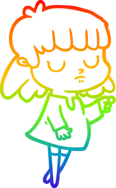 gökkuşağı gradyan çizgi çizimi bir insan tarafından çizilmiş ilgisiz bir kadın