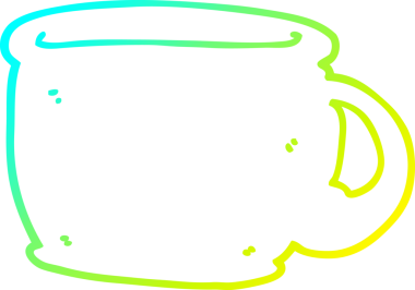 Bir insan tarafından çizilmiş bir kahve fincanının soğuk gradyan çizimi