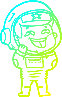 Bir insan tarafından çizilmiş gülen astronotun soğuk gradyan çizimi