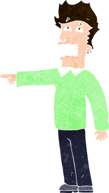 Bir insan tarafından çizilen karikatür adam.