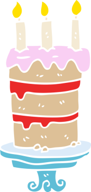 Bir insan tarafından çizilmiş karalama doğum günü pastası.