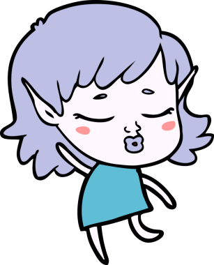 Bir insan tarafından çizilmiş güzel elf kızı.