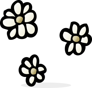 Bir insan tarafından çizilmiş karikatür çiçekleri