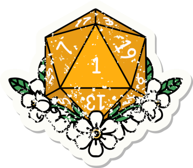 Doğal bir zarın grunge sticker 'ı bir insan tarafından çizilmiş çiçek elementleriyle yuvarlanıyor.