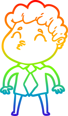 Gökkuşağı gradyan çizgi çizimi bir insan tarafından çizilen bir çizgi film adamı