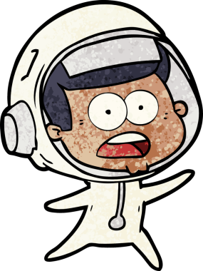 Karikatür bir insan tarafından çizilen astronotu şaşırttı.