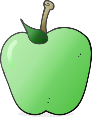 Bir insan tarafından çizilmiş serbest çizim elması.