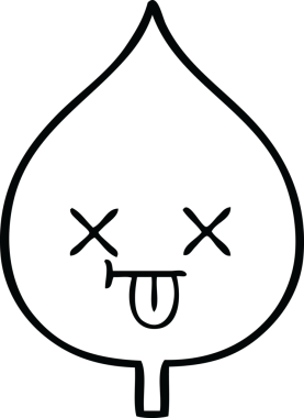 Bir insan tarafından çizilmiş dışavurumsal yaprağın çizgi çizimi