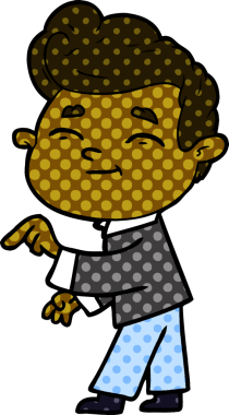 Bir insan tarafından çizilmiş mutlu çizgi film adamı.