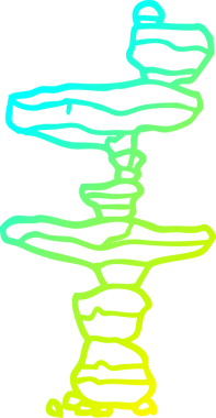 Bir insan tarafından çizilmiş karikatür kayalarının soğuk gradyan çizgileri.