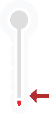 Bir insan tarafından çizilmiş soğuk termometrenin düz renk retro karikatürü