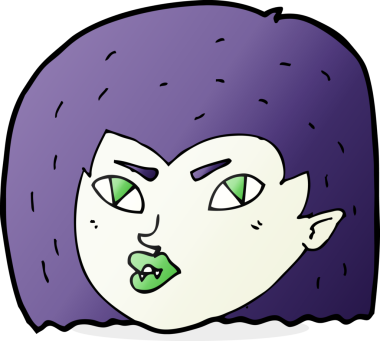 Bir insan tarafından çizilmiş vampir yüzü.