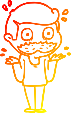 Bıyıklı bir çizgi film karakteri insan tarafından çizilmiş.