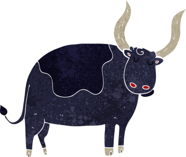 Bir insan tarafından çizilmiş bir öküz.