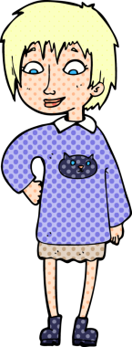 Bir insan tarafından çizilmiş karikatür kadın.