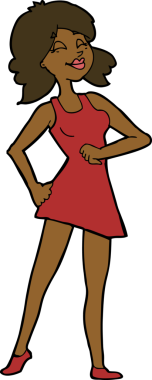 Bir insan tarafından çizilmiş gururlu bir kadın.