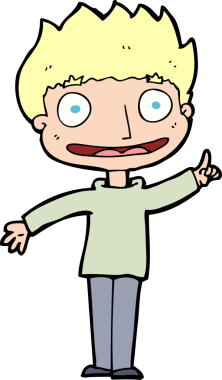 Bir insan tarafından çizilmiş mutlu çocuk çizgi filmi.