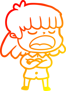 Bir insan tarafından yüksek sesle çizilmiş bir çizgi film kadını çizimi.