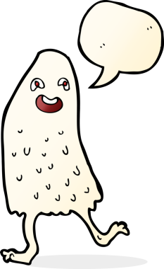 Bir insan tarafından çizilmiş baloncuklu komik balçık canavarı.